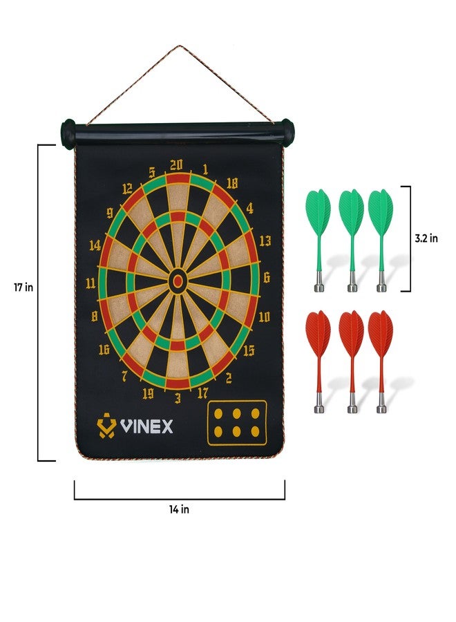 Vinex Magnetic Roll-Up Dart Set Sonic (17 Inches) 2 in 1 game set - Indoor/Outdoor Safe Dart Game for Kids & Adults, Includes 6 Strongest Magnetic Darts - Portable, Hangable, Reversible for Family Fun - Image 2
